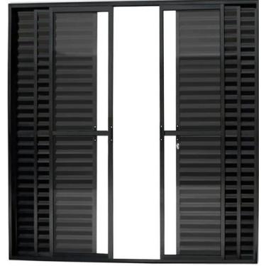 Imagem de Porta de Aluminio Balcão 6 Folhas Com Fechadura Linha Premium - Anchie