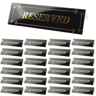 Imagem de KEPYDRMTF Placa de mesa reservada com 24 peças, placas de assento de reserva de cartolina para restaurantes, casamentos, escritórios, reuniões, cerimônias e eventos frente e verso