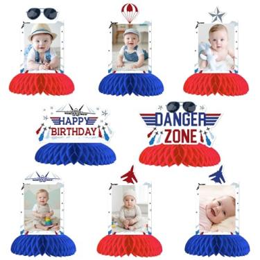 Imagem de Fighter Jet Photo Honeycomb Centerpieces Airplane Birthday Party Decorations Top One 1st Birthday Table Decor Military Jet Theme Honeycomb for Boys Aircraft Airplane Birthday Party Supplies
