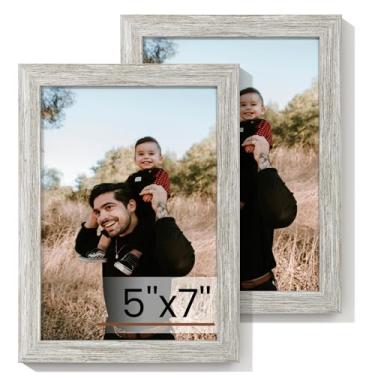 Imagem de Heimlove Conjunto de 2 porta-retratos 12,7 x 17,8 cm, porta-retratos cinza de 12,7 x 17,8 cm, porta-retratos 12,7 x 17,8 cm, colagem de galeria de parede ou suporte de parede, moldura de pôster para
