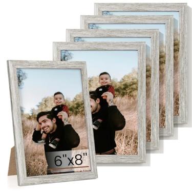 Imagem de Heimlove Conjunto de 5 porta-retratos 15,2 x 20,3 cm, molduras cinza para galeria de parede 15,2 x 20,3 cm, colagem de parede ou mesa para documento de certificado