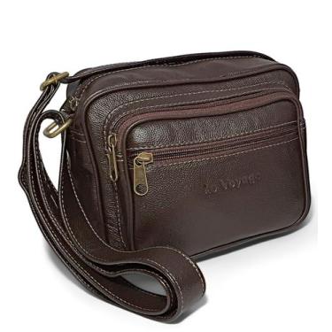 Imagem de Bolsa Carteiro Masculina De Couro Com Alça Tiracolo Pequena - Le Voyag