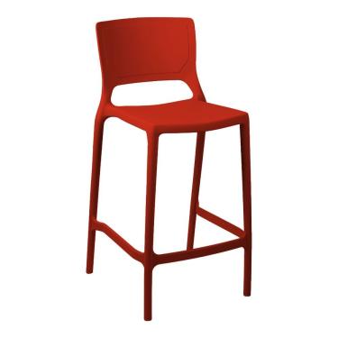 Imagem de Banqueta Alta Cozinha Vermelho Empilhável Urano Em Polipropileno Acrilys