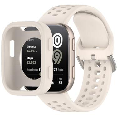 Imagem de QHBAMD Pulseira de silicone para relógio Amazfit Bip 6 A2435 – capa de TPU macio, respirável, impermeável, com fecho seguro, para academia, corrida o dia todo