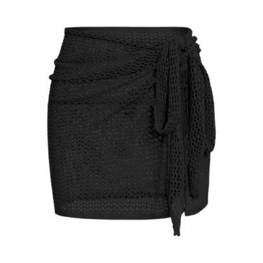 Imagem de Saia Curta de Malha com Fenda - Sexy e Ideal para o Verão, BR-G2, Pret