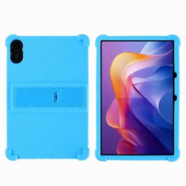 Imagem de QYiiD Capa para Xiaomi Redmi Pad 2 11 polegadas 2025, capa de silicone leve para crianças com suporte dobrável para Xiaomi Redmi Pad 2 11 polegadas, azul claro