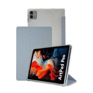 Imagem de Capa com suporte para tablet TECLAST Artpad Pro de 12,7 polegadas, capa frontal de poliuretano resistente a arranhões FJIASTB e capa traseira de TPU à prova de choque, hibernar/despertar automático