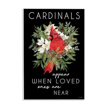 Imagem de Stupell Industries Cardinals Appear Seasonal Sentiment Wall Plaque Art, design por Cindy Jacobs, 19 x 13