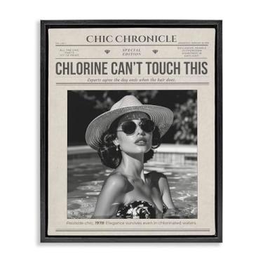 Imagem de Stupell Industries Chic Chronical Vintage Magazine Brown Framed Floater Canvas Wall Art, design by A Barefoot Stylist, 21 x 17