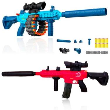 Imagem de Brinquedo Metralhadora Rifle M16 Com Silenciador E Mira Zoom - Brinque