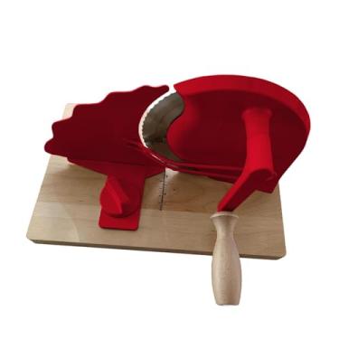 Imagem de IEUDNS Fatiador de pão manual com espessura ajustável, máquina de fatiar queijo, cortador de pão doméstico para bagels, Vermelho