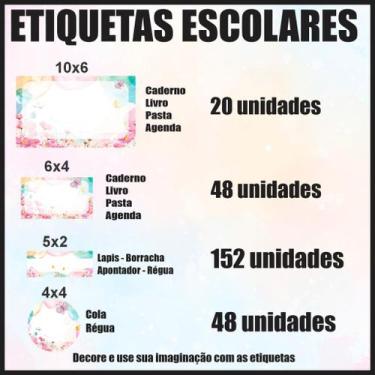 Imagem de Etiqueta Adesiva Escolar em Vinil Tema Personagem Diversos - Dekal Dec