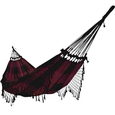 Imagem de REDE DE DESCANSO CASAL GRANDE (Xadrez preto com vinho)