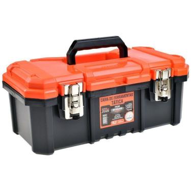 Imagem de Caixa De Ferramentas Tática Laranja Com Fecho De Metal 18,3 Polegadas - Metasul