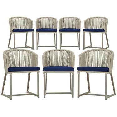 Imagem de 7 Cadeiras De Jantar área Noronha Fendi E10 Trama  Rami