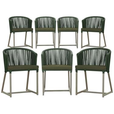 Imagem de 7 Cadeiras De Jantar área Noronha Fendi E13 Trama  Verde