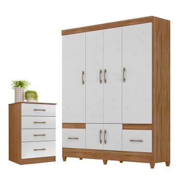 Imagem de Conjunto Guarda Roupa E Cômoda Gokyo Branco