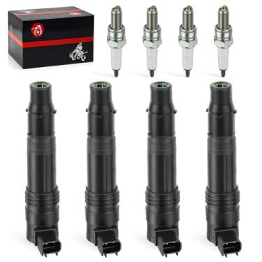 Imagem de Para Kawasaki Ninja ZX-14 ZX-10R ZX1000 ZX1400 ZG1400 2008-2024 4x bobinas de ignição e velas de ignição de irídio 21171-0005