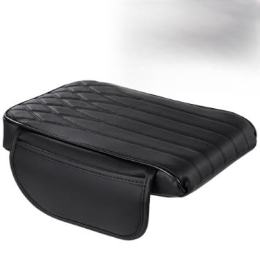Imagem de Almofada de apoio de braço de couro de 30 x 21 cm com bolso, capa macia à prova de poeira para consoles de carros, universal para SUvs e caminhões