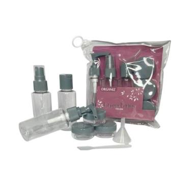 Imagem de Kit De Frascos Para Viagem 7 Pecas Porta Shampoo Condicionador Oleo Co