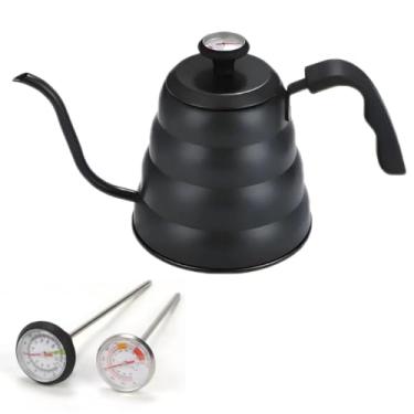 Imagem de Chaleira com Termômetro Bico De Ganso Fino Barista 1,2L (PRETA)