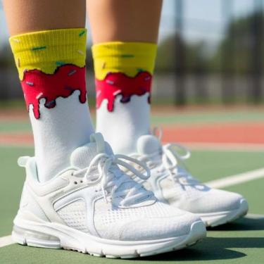 Imagem de Kit Meias Hoahi Cano Alto Longo Algodão Estampadas Divertidas Colorida