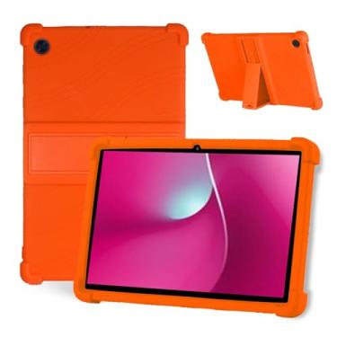 Imagem de Capa para tablet T-Mobile REVVL Tab 2 2025, capa para tablet KONXISA com material de silicone premium, função de suporte dobrável, capa para tablet à prova de choque e proteção total, capas protetoras