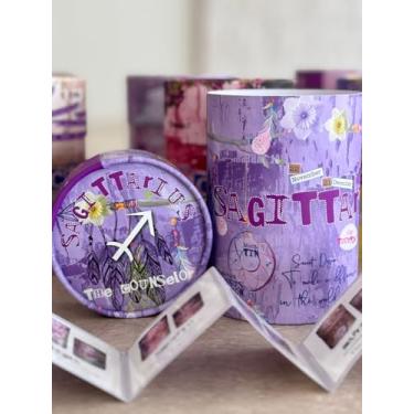 Imagem de Vela de soja do zodíaco Sagitário – Vela perfumada de jasmim em frasco de cerâmica reutilizável, 350 ml, queima de 80 horas, queima limpa, presente de astrologia para aniversários de sagitário e