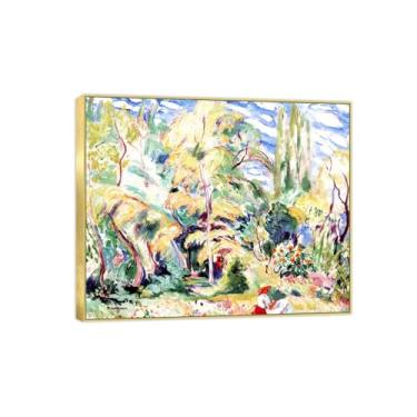 Imagem de Famosa imagem de paisagem de arte de parede - impressões em tela - em madeira - pintura com moldura dourada para sala de estar banheiro decoração de casa 30 x 35 cm 12 x 13 polegadas