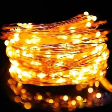 Imagem de Cordão de fio de cobre USB, luzes LED à prova d'água, guirlandas, luzes de iluminação de fadas, festas de casamento de Natal, decoração de casa (amarelo, 10 m)