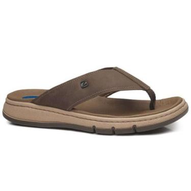 Imagem de Chinelo Pegada em Couro - Masculino, Chocolate, 40