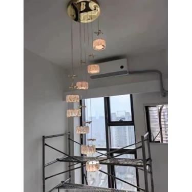 Imagem de Lustre luxuoso de uma palavra - Luminária ideal para sala de estar, casa, hotel, loft, restaurante e bar (dourado, 15 lâmpadas)