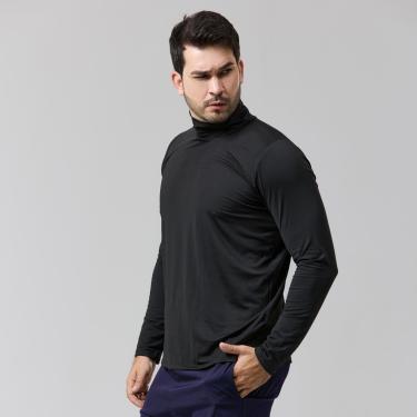 Imagem de Camisa Camiseta Térmica Gola Alta Proteção Solar UV 50+ Blusa Segunda Pele Masculina Manga Longa-Unissex
