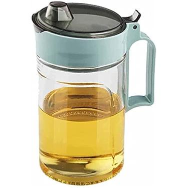 Imagem de YWangQiang Garrafa dispensadora de azeite de oliva para cozinhar na cozinha - Recipiente de condimento automático adequado para molho de soja e vinagre de azeite de oliva (azul)