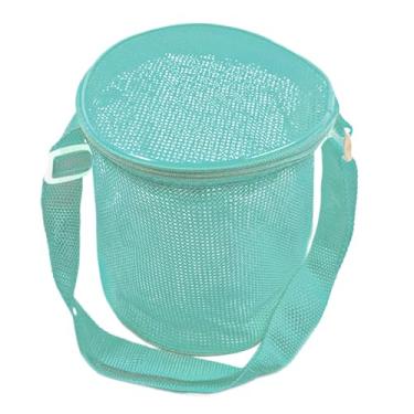 Imagem de Bolsa de malha para brinquedos de praia, piscina, praia, brinquedo – Pacotes leves de viagem com alça de ombro ajustável para, Verde, Refer to description