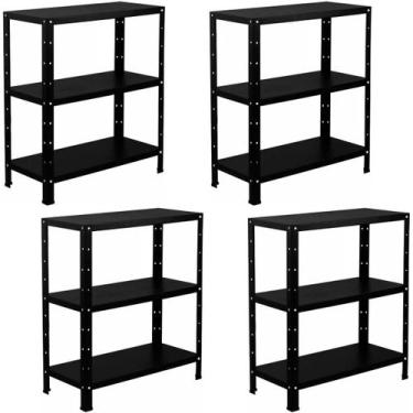 Imagem de 4 Estante Para Livros Sala Estoque Almoxarifado Escritório Loja 3 Band