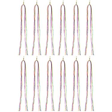 Imagem de Diy trança cabelo corda dreadlocks fio cordas estilo de cabelo acessórios de decoração para festa casamento desfile de moda 12 pçs 4 tipos material corda (Corda de cabelo colorida de 2mm)