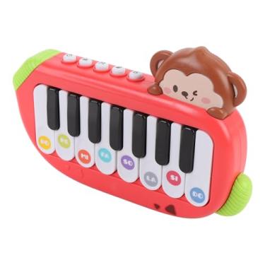 Imagem de Alomejor Brinquedo Eletrônico de Piano, Portátil Crianças Multifuncionais Infantis Músicas de Teclado Musical Educacional para Crianças (Vermelho)