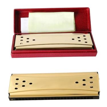 Imagem de Gaita polifônica profissional dupla face 24 furos C G Tone (ouro)