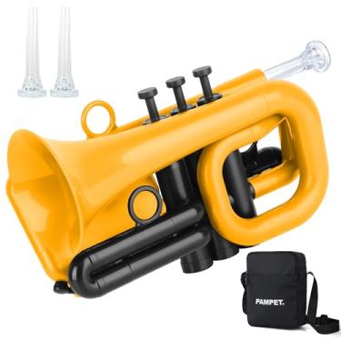Imagem de PAMPET DOLPHIN Trompete de Bolso Plástico Bb Trompete Padrão para Estudante Iniciante Bb Trompetes Instrumento (Amarelo)