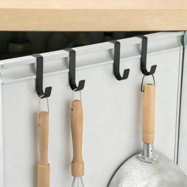 Imagem de Conjunto de ganchos de armário de 5 peças, cabide sobre a porta para cozinha e organização doméstica (preto)