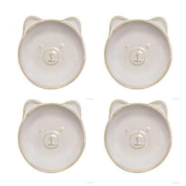 Imagem de XUNSAIL Tigelas de cerâmica Bear – Conjunto de pratos de molho de soja, pacote com 4 tigelas pequenas para acompanhamento, festa de churrasco de ketchup