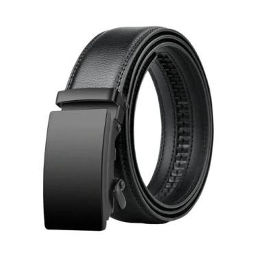 Imagem de Cinto De Negócios Masculino Em Couro PU Preto Com Fivela Automática Pa
