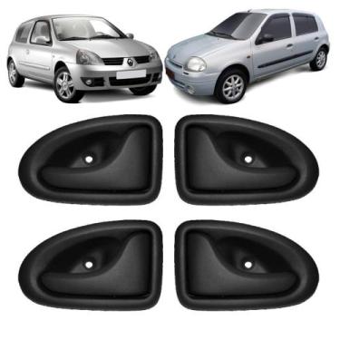 Imagem de Kit Maçaneta Interna Porta Dianteira e Traseira Clio Ld/Le - Preto (4 
