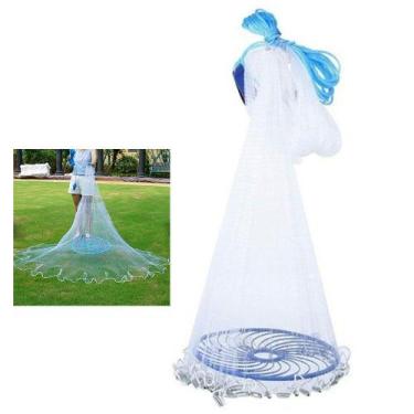 Imagem de Rede Tarrafa Chinesa Pesca Disco Pescaria 4 Metros Mar Peixe Multifila