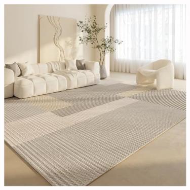 Imagem de SPXMQSS Tapetes de área laváveis à máquina, tapetes grandes para sala de estar, macios, antiderrapantes, para decoração de casa, escritório, casa, marrom claro