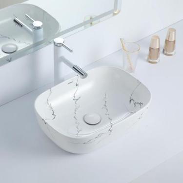 Imagem de Cuba Deend De Cerâmica MarmoLuce Para Banheiro 46x33x13cm