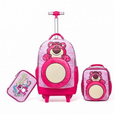 Imagem de Kit Mochila Infantil Rodinha Lancheira Estojo Lotso Toy Story Espaçosa