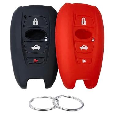 Imagem de REPROTECTING Capa de chaveiro de borracha de silicone compatível com Subaru Ascent BRZ Crosstrek Forester Impreza Legacy Outback WRX WRX STI XV Crosstrek YQ14AHC (2014-2025)