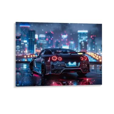 Imagem de HouLaiZhe R35 Esportes Noite Chuvosa Neon Posters Tela Estética Decoração de Quarto Pintura de Parede Impressões Sala de Galeria Decoração de Parede para Quarto Sala de Estar Escritório 20 x 26